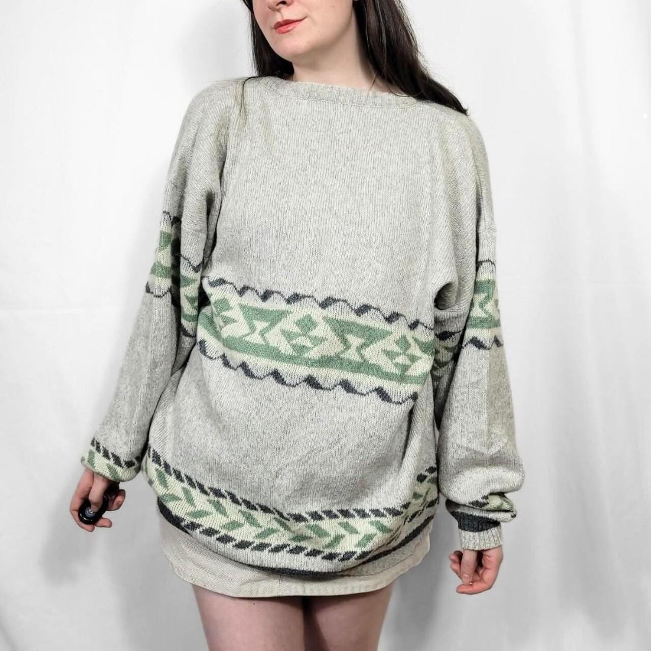 Vintage 80s Grunge Patterned Knitted Jumper