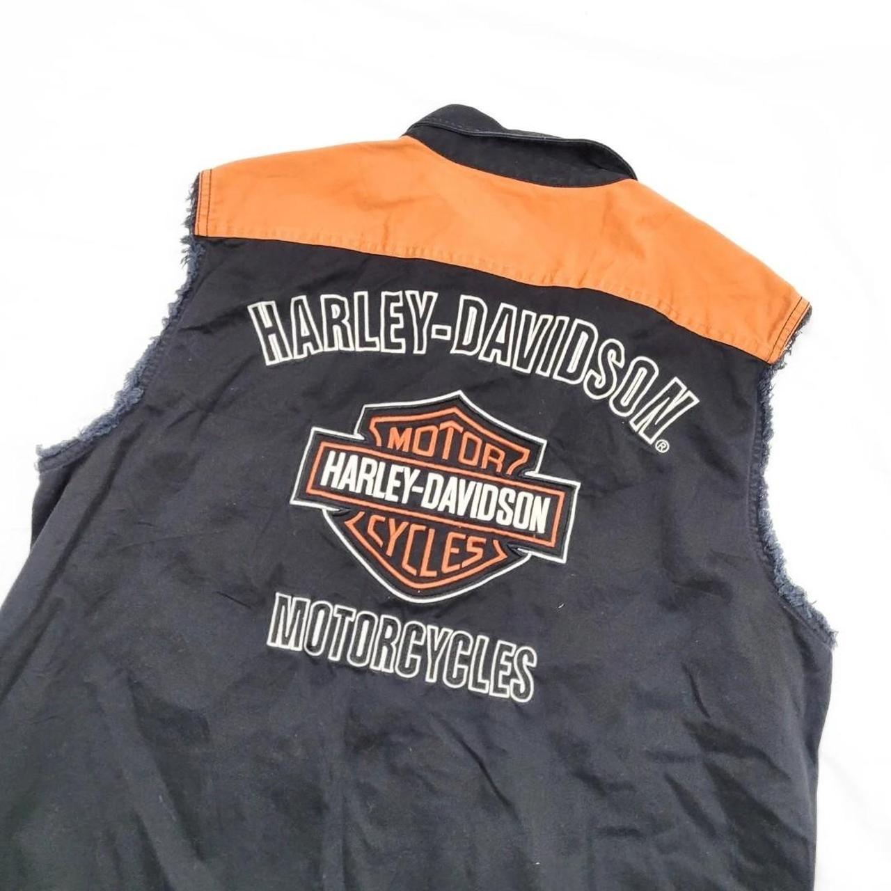 Harley Davidson Black & Orange Streetwear Vest | Size L | Biker Chic Vibes