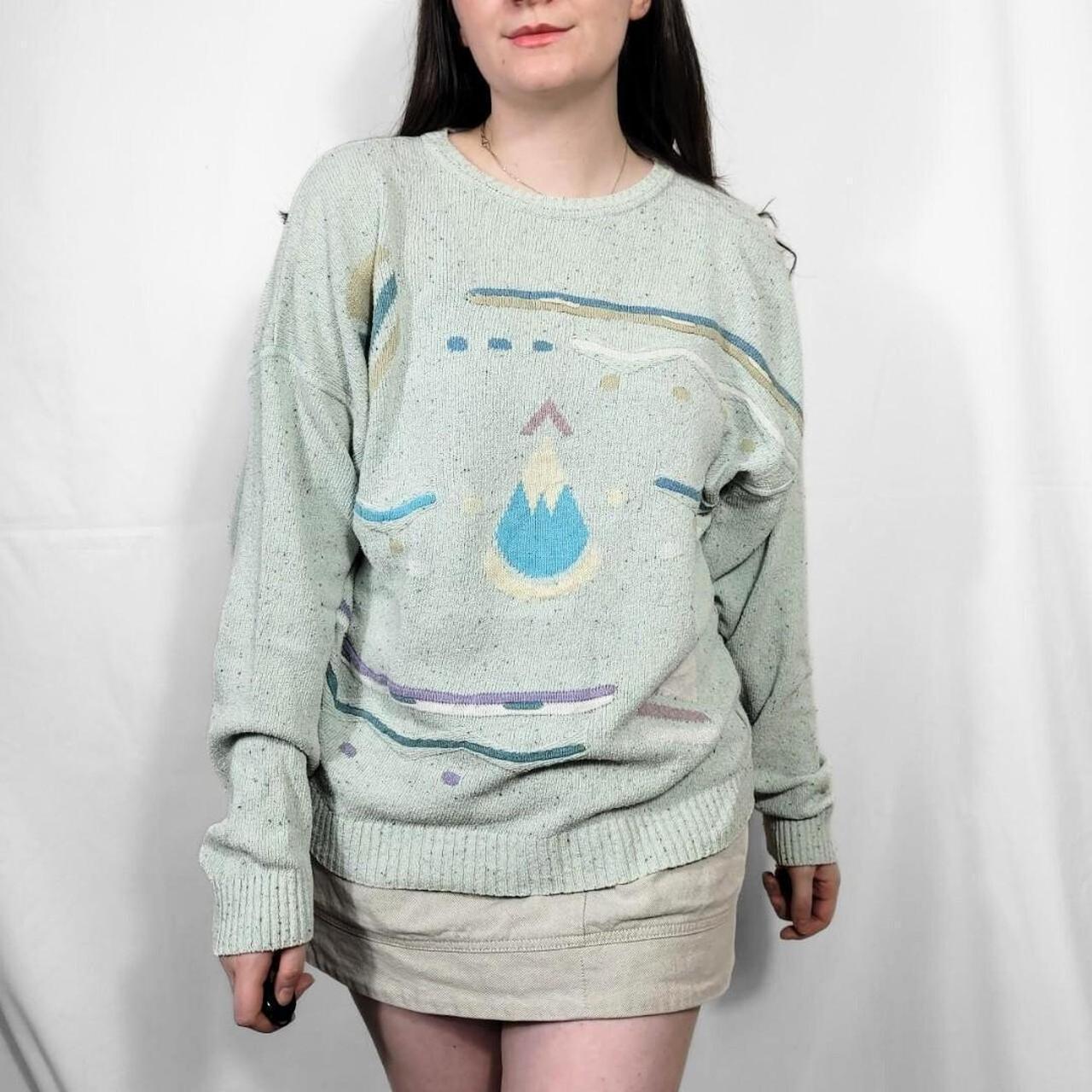 Vintage 80s Multi-Coloured Funky Pattern Knit Jumper