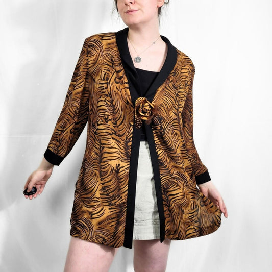 Vintage 90s Tiger Print Sheer Jacket