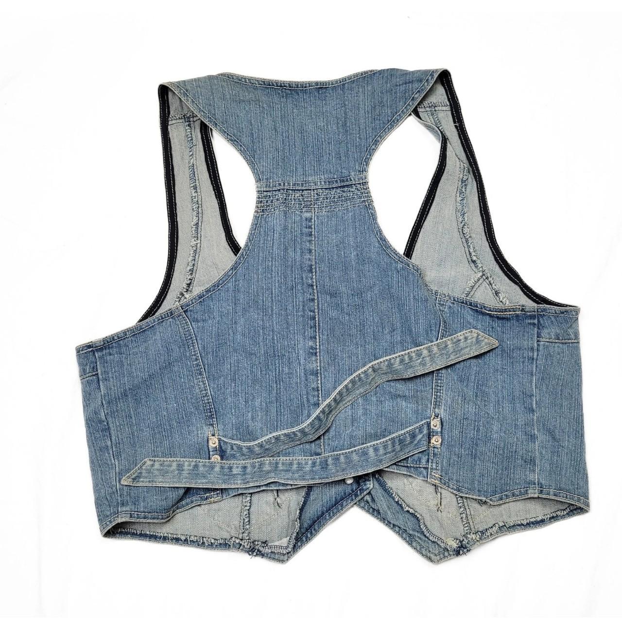Vintage Y2K Light Blue Denim Western Waistcoat