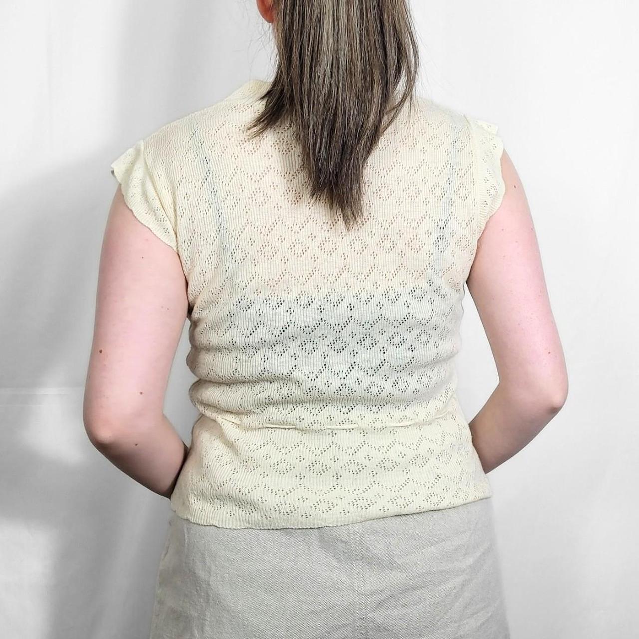 Vintage 70s Cream Knitted Sweater Vest