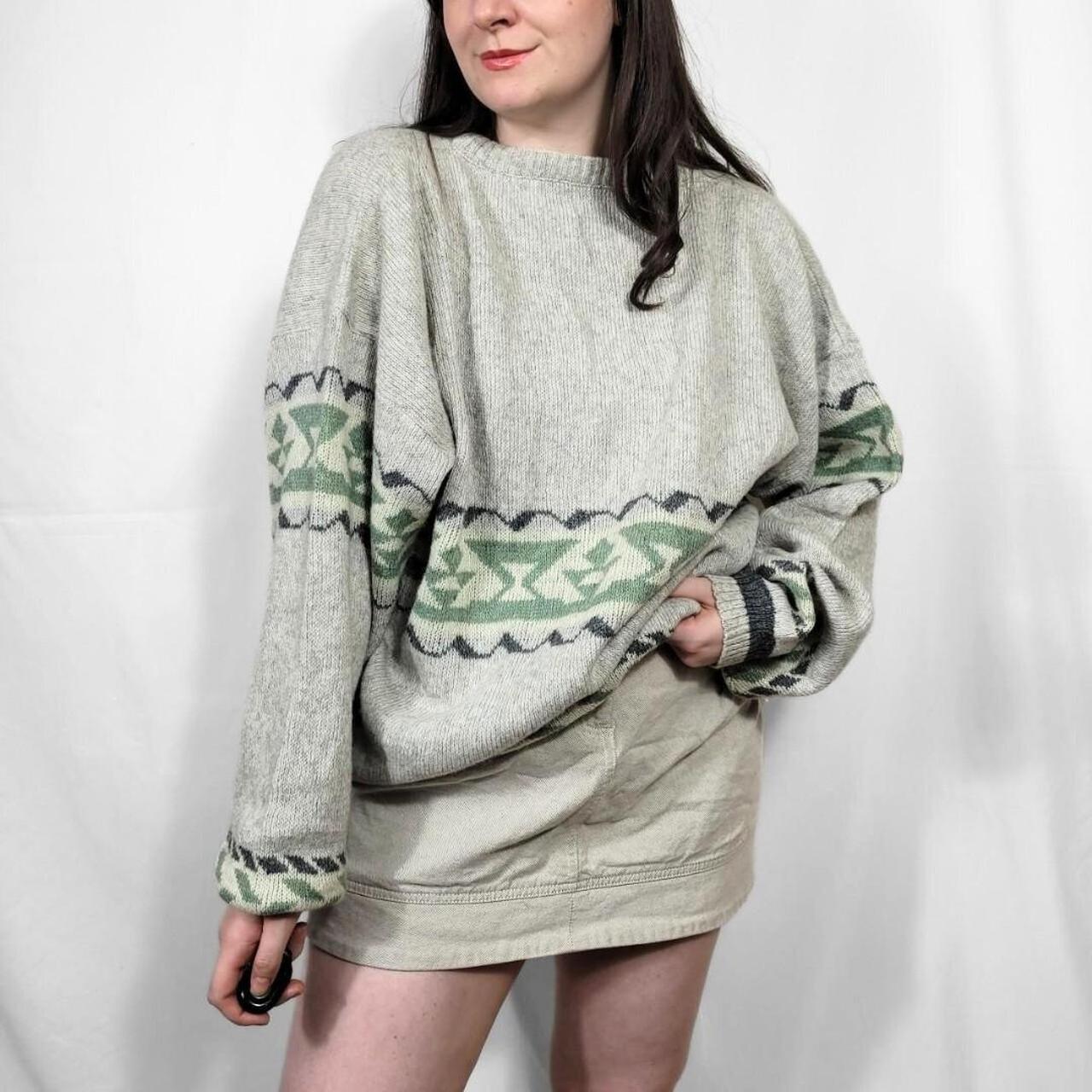 Vintage 80s Grunge Patterned Knitted Jumper