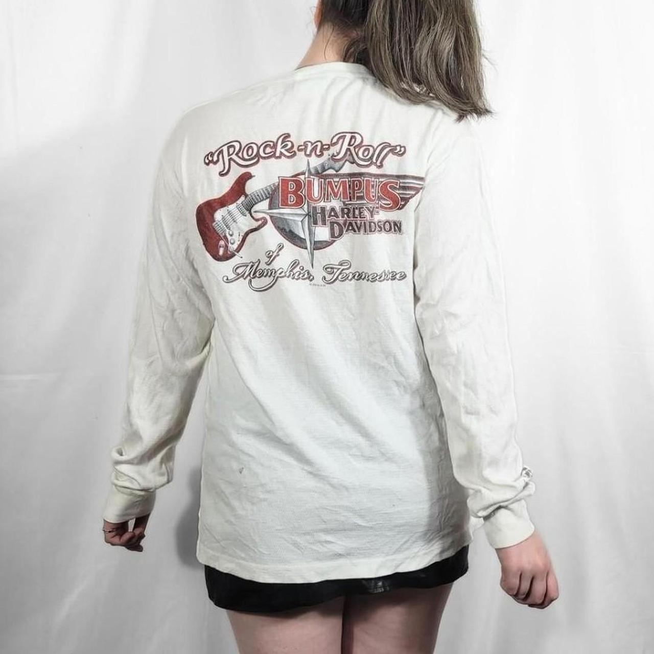 Vintage Harley Davidson Rock N Roll Graphic Long Sleeve T-Shirt