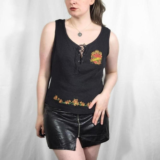 Vintage Y2K Harley Davidson Black Tank Top