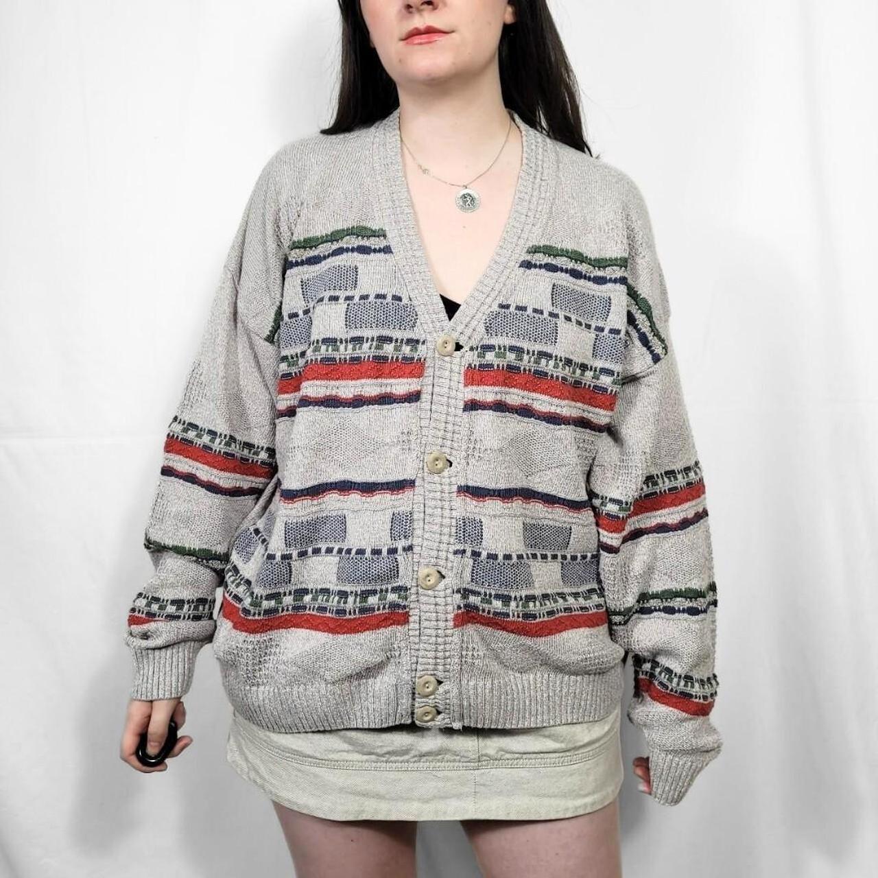 Vintage 90s Grunge Knit Cardigan Coogi Style