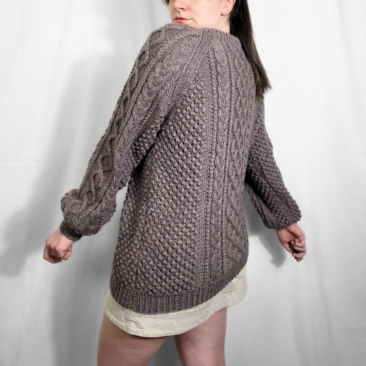 Vintage 90s Brown Cable Knit Handmade Jumper