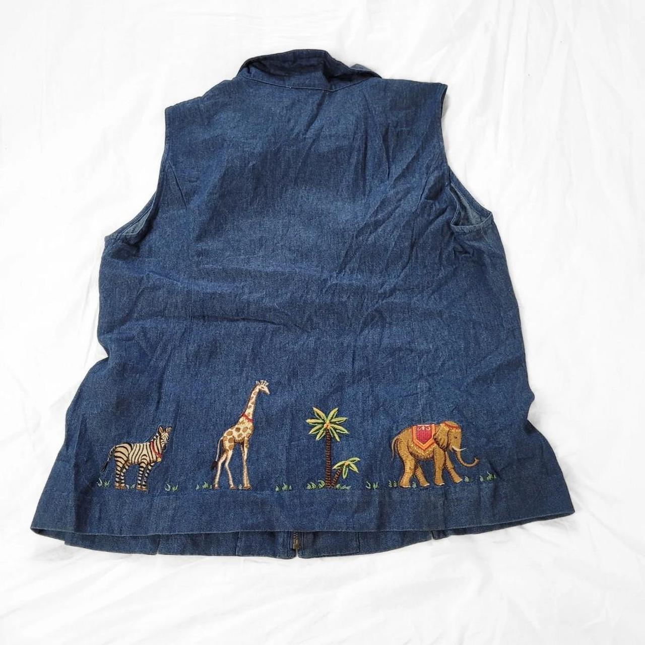 Vintage 90s Denim Zip-Up Safari Vest