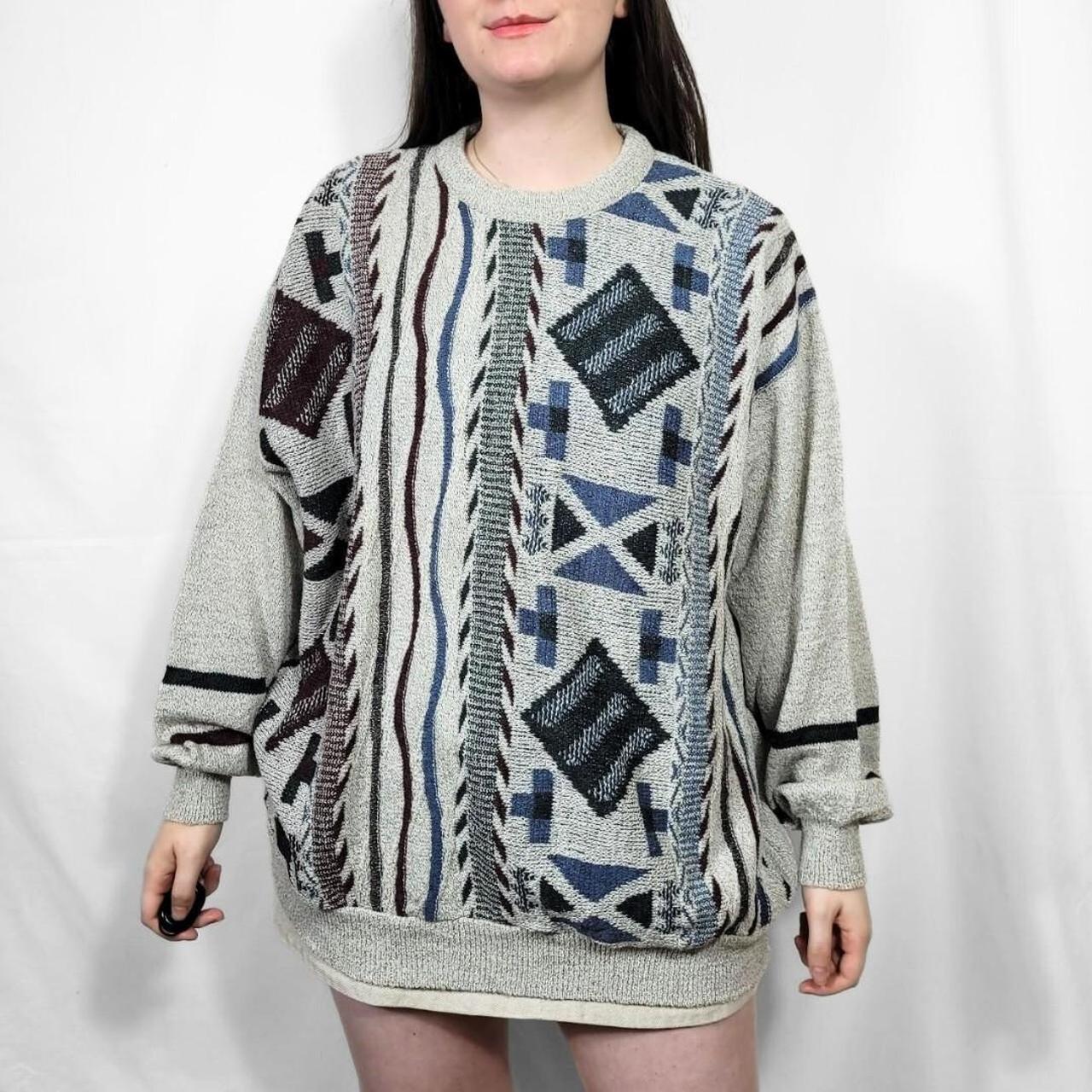 Vintage 90s Multi-coloured Grunge Pattern Knitted Jumper