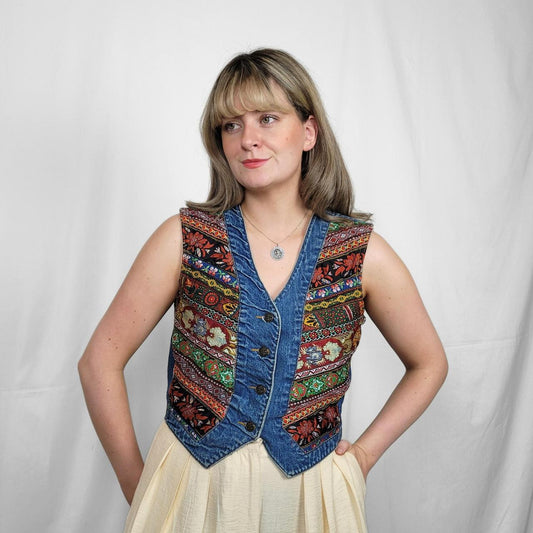 Vintage 90s Pierre Cardin Denim Waistcoat