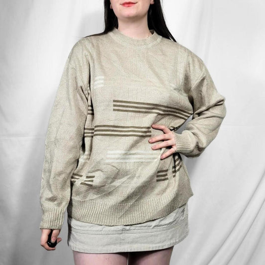 Vintage 90s Brown Knit Stripe Jumper