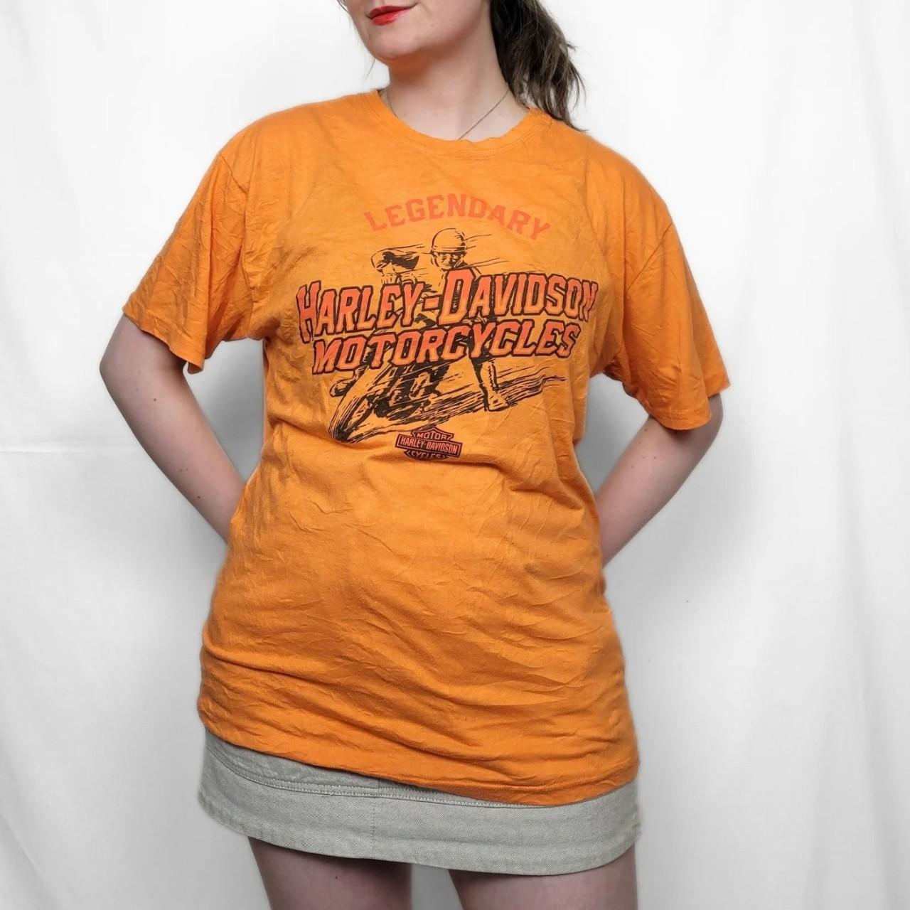 Vintage Harley Davidson Orange Graphic T-Shirt