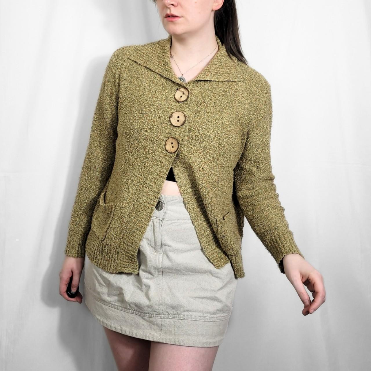 Y2K Khaki Green Knitted Jumper