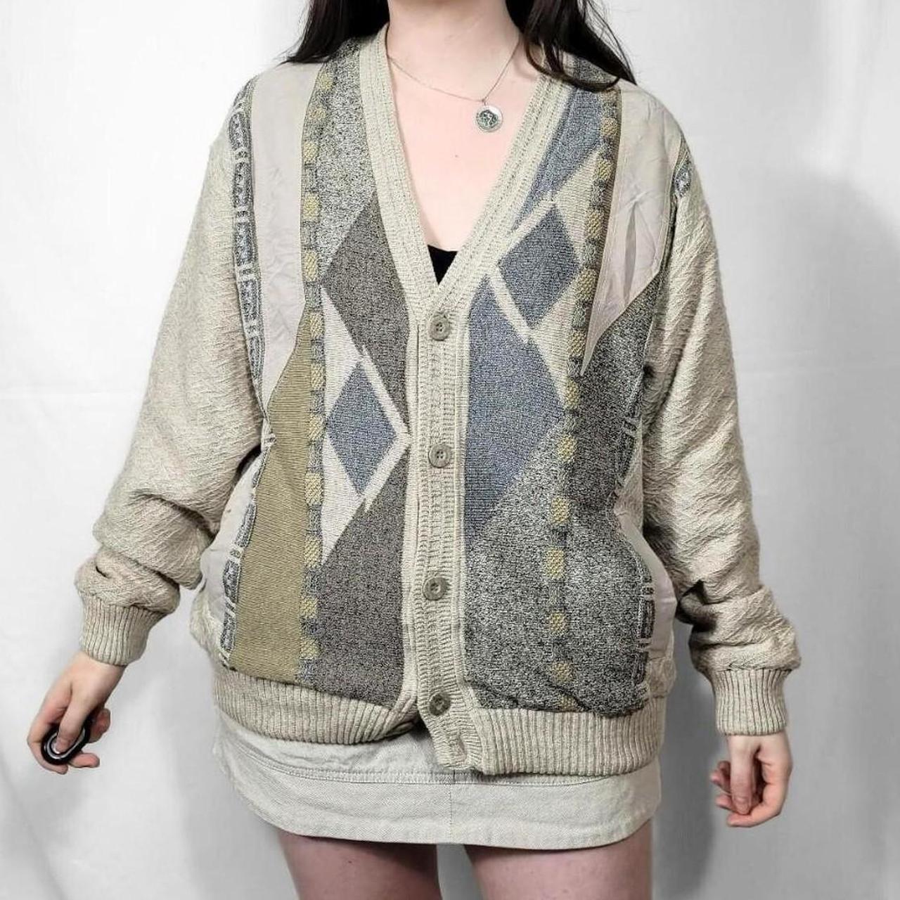 Vintage 90s Knit Cardigan With Grunge Style Pattern