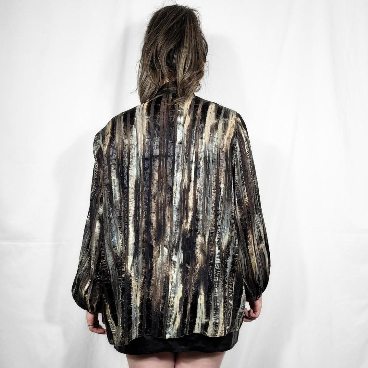 Vintage Y2K Brown Striped Bell Sleeve Jacket – Roman