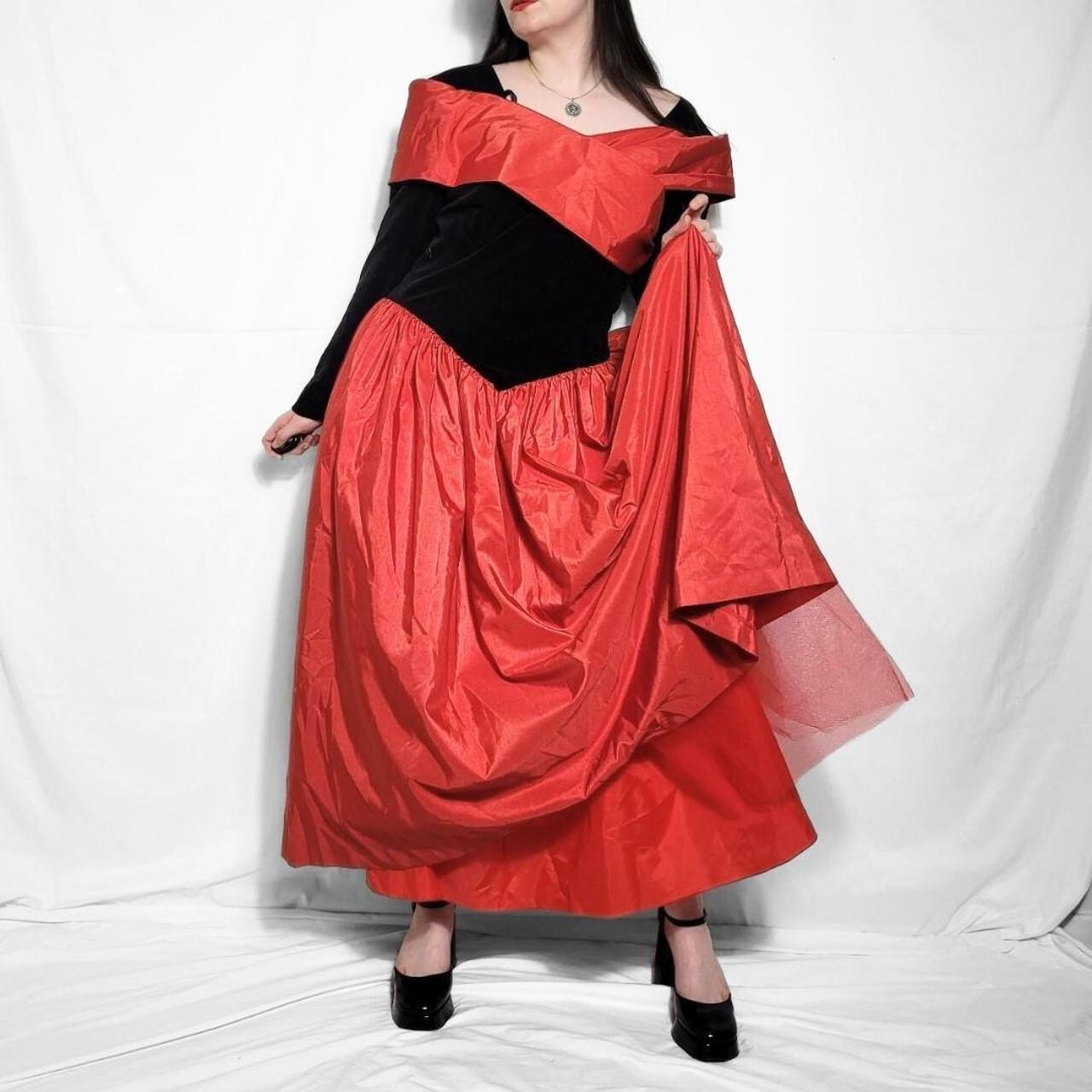 Vintage 80s Long Sleeve Princess Maxi Dress