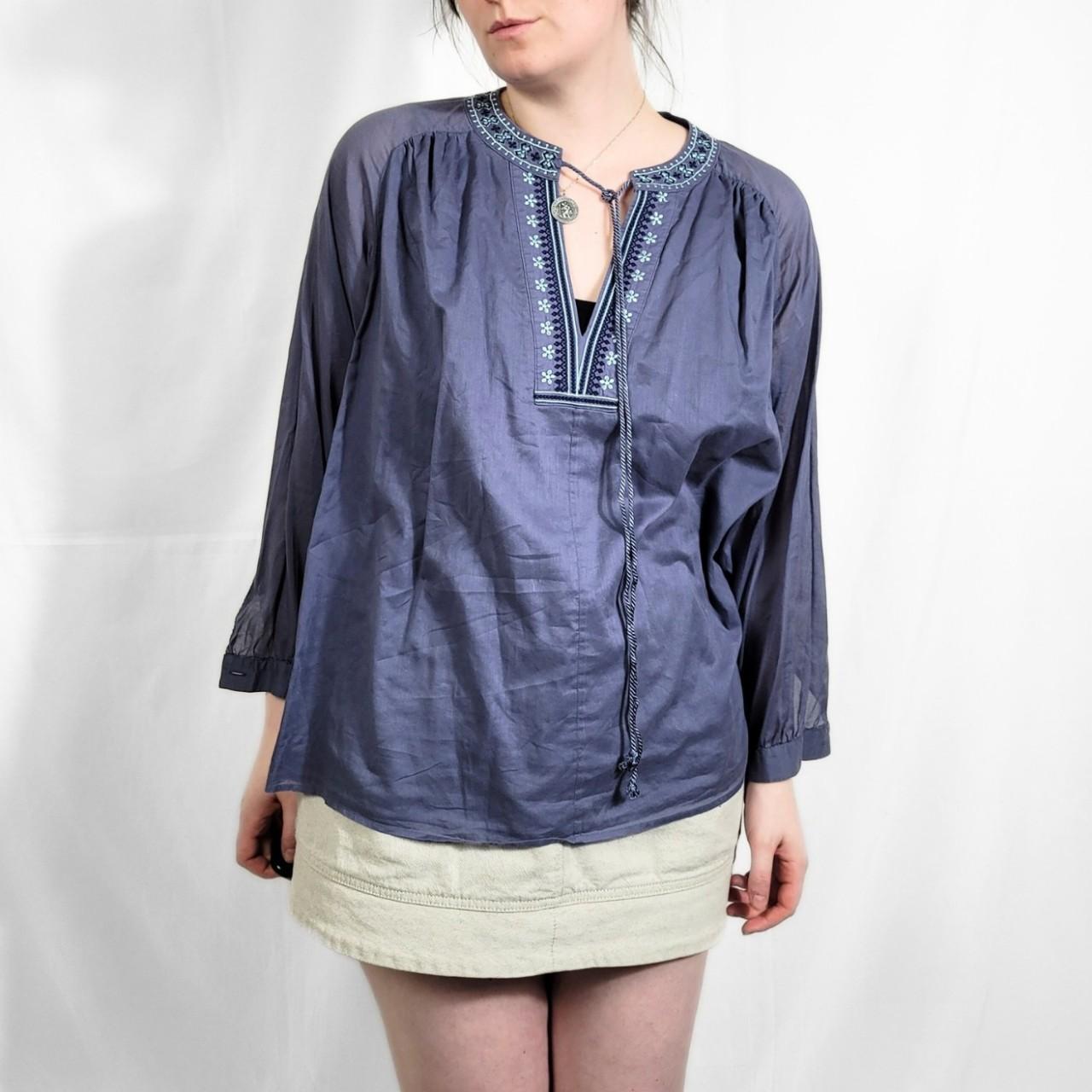 Vintage 90s Purple Floral Print Boho Top – Jaeger
