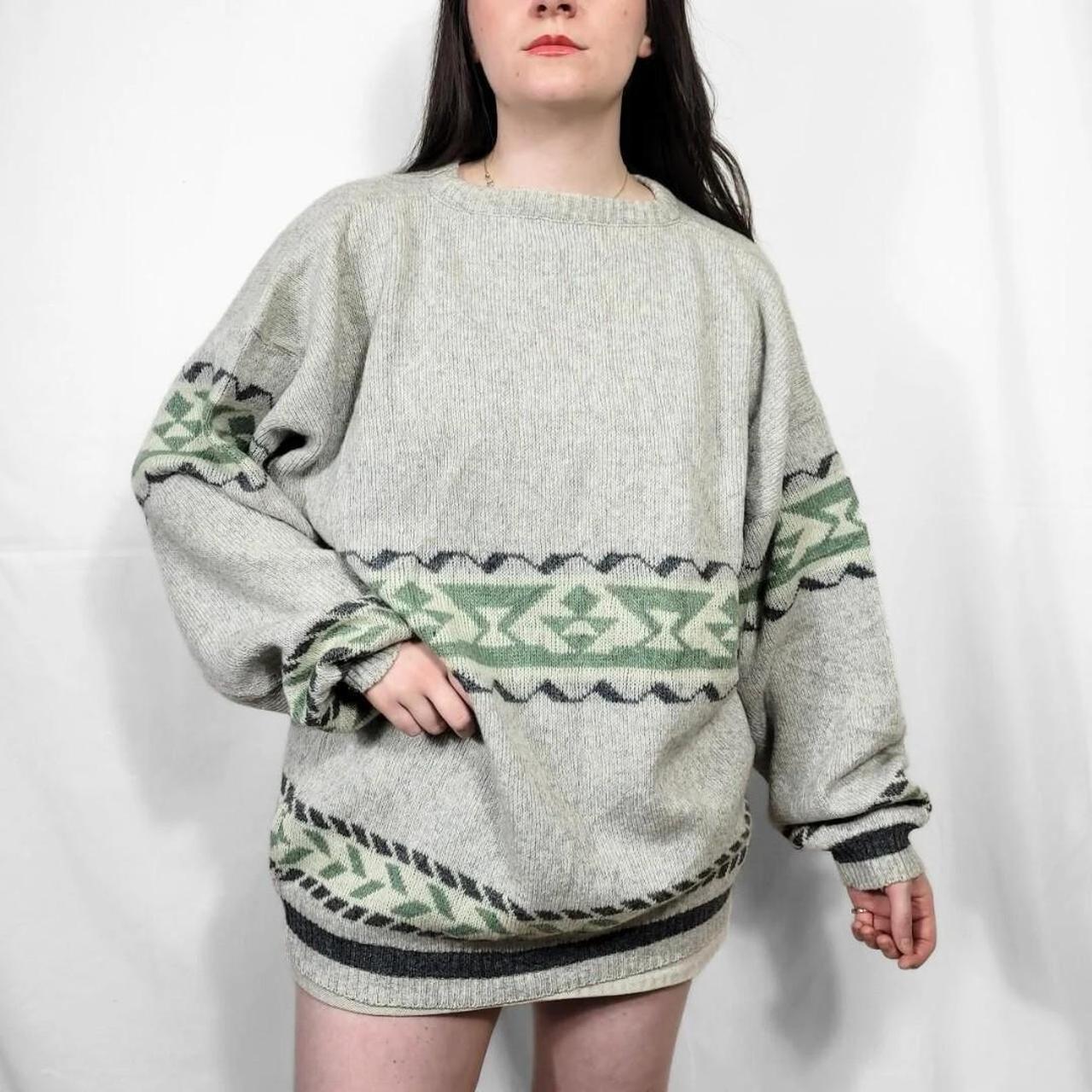 Vintage 80s Grunge Patterned Knitted Jumper