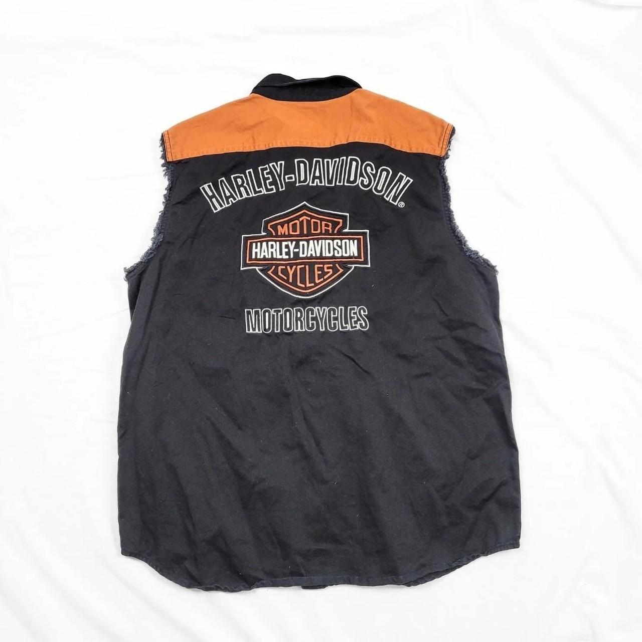 Harley Davidson Black & Orange Streetwear Vest | Size L | Biker Chic Vibes