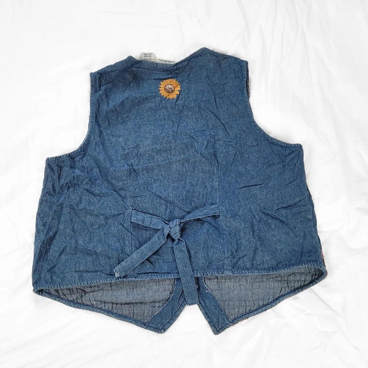 90s Embroidered Patchwork Denim Vest – Bobbie Brooks in Autumn Hues