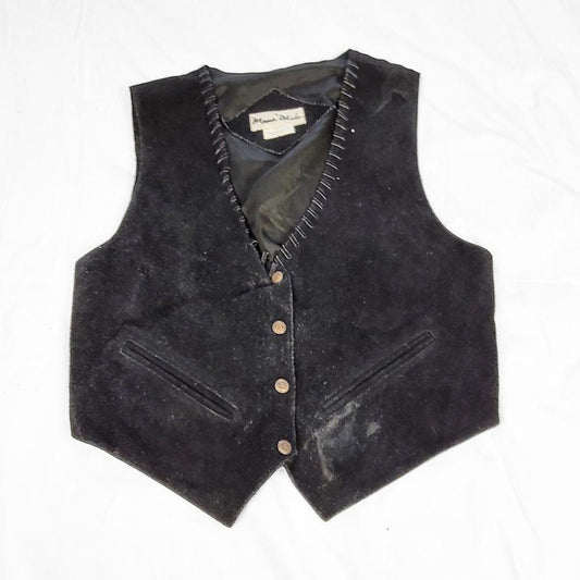 Vintage 90s Black Suede Waistcoat – Wilsons Leather