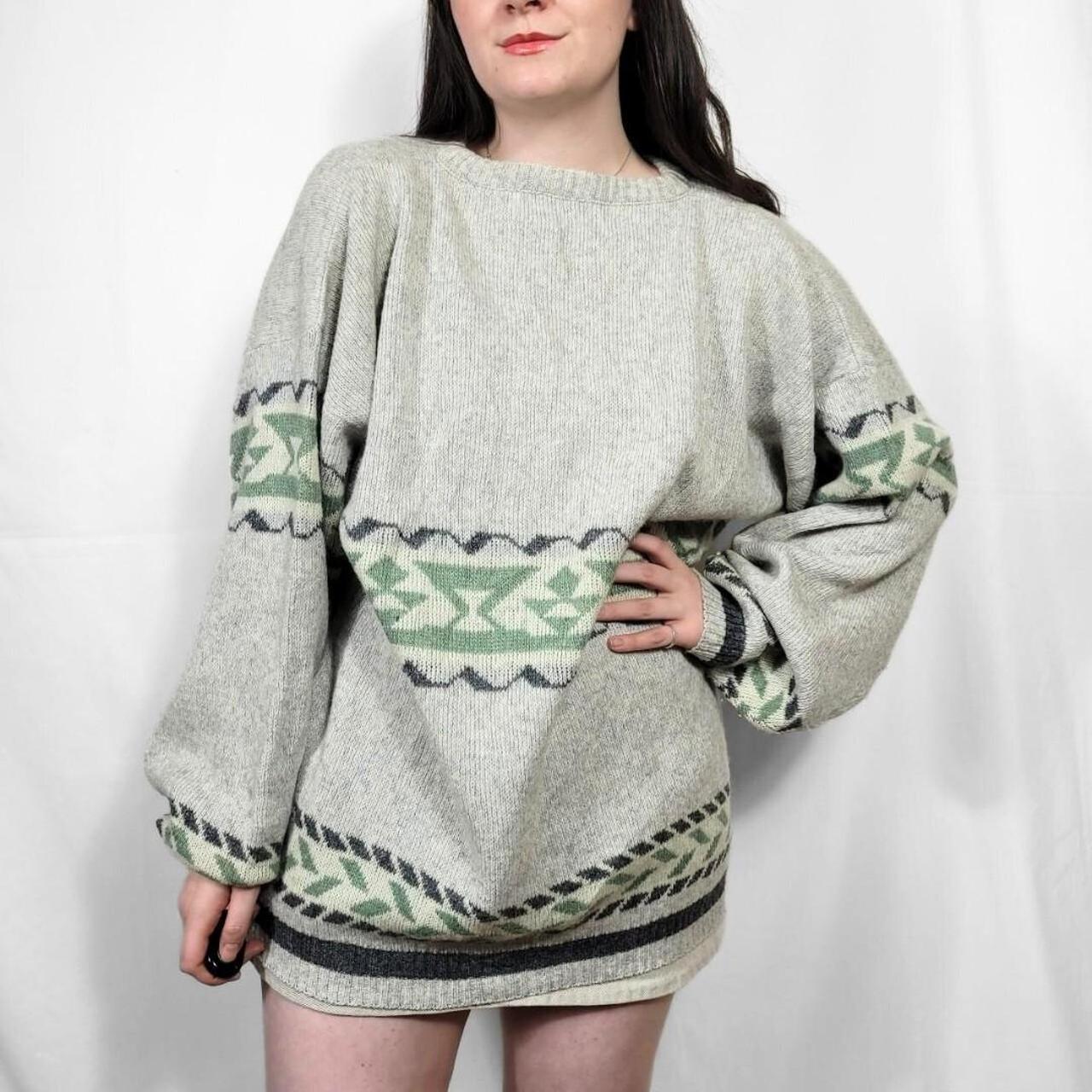 Vintage 80s Grunge Patterned Knitted Jumper
