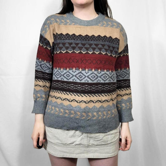 Vintage 90s Funky Pattern Knitted Jumper