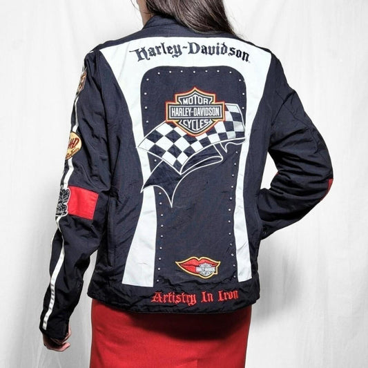 Vintage 90s Harley Davidson Motocycle Jacket / Bomber Jacket