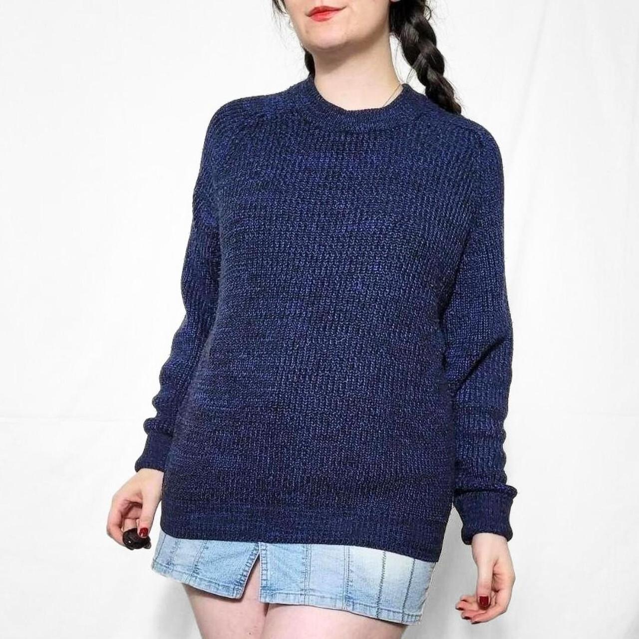 Vintage 90s Navy Blue Knitted Jumper - POP