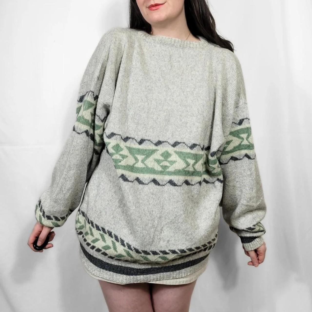 Vintage 80s Grunge Patterned Knitted Jumper