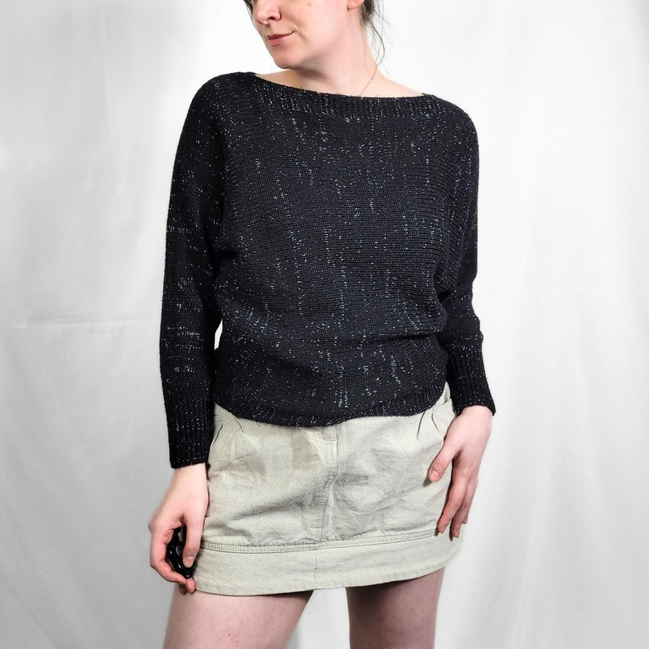 Vintage 90s Black Sparkly Knitted Jumper