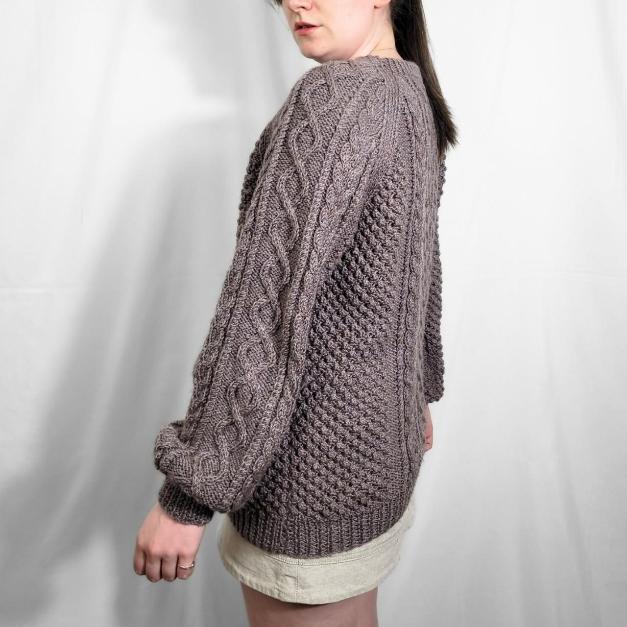 Vintage 90s Brown Cable Knit Handmade Jumper