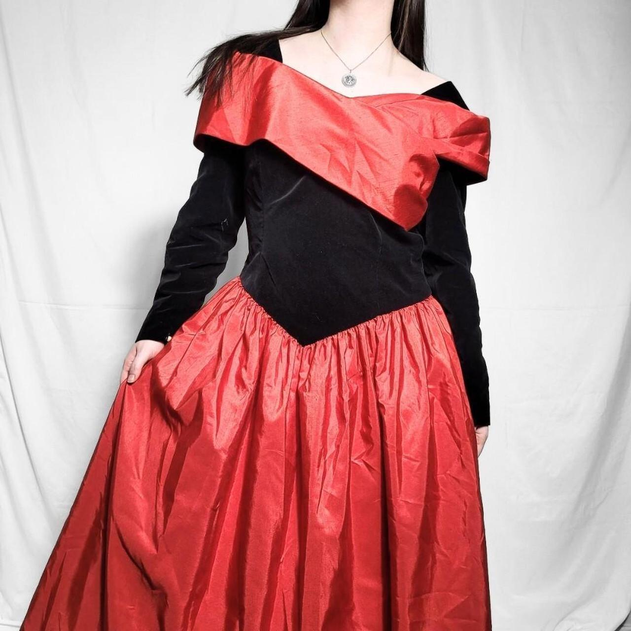 Vintage 80s Long Sleeve Princess Maxi Dress