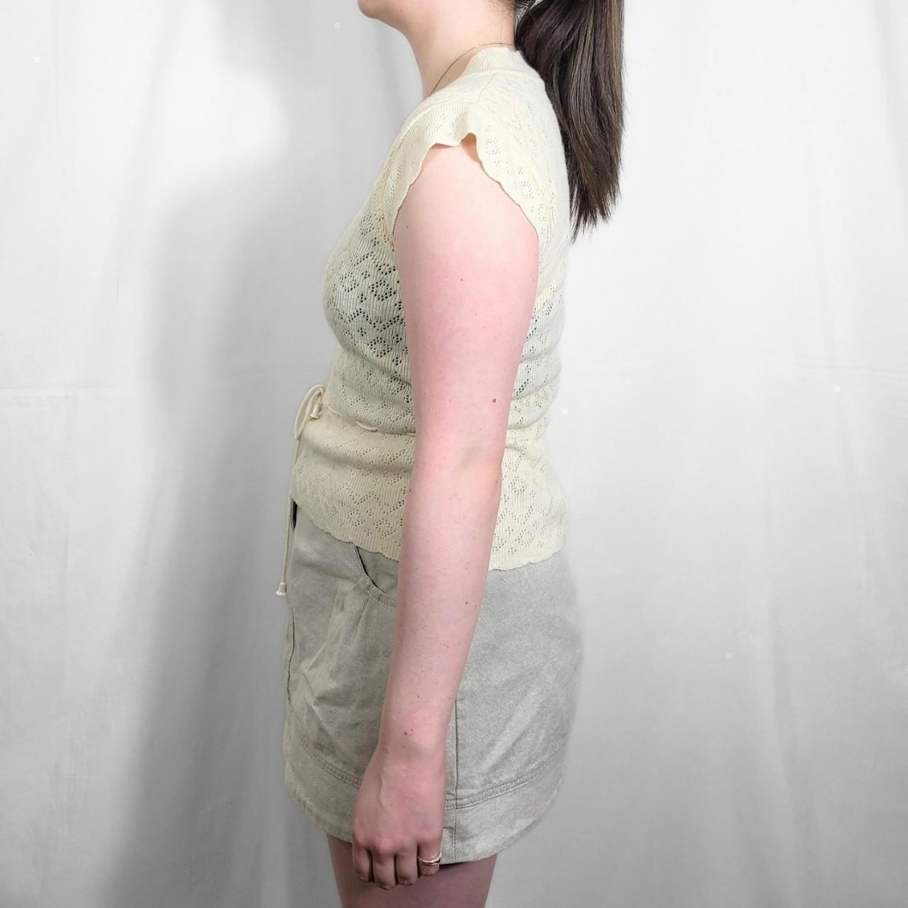 Vintage 70s Cream Knitted Sweater Vest