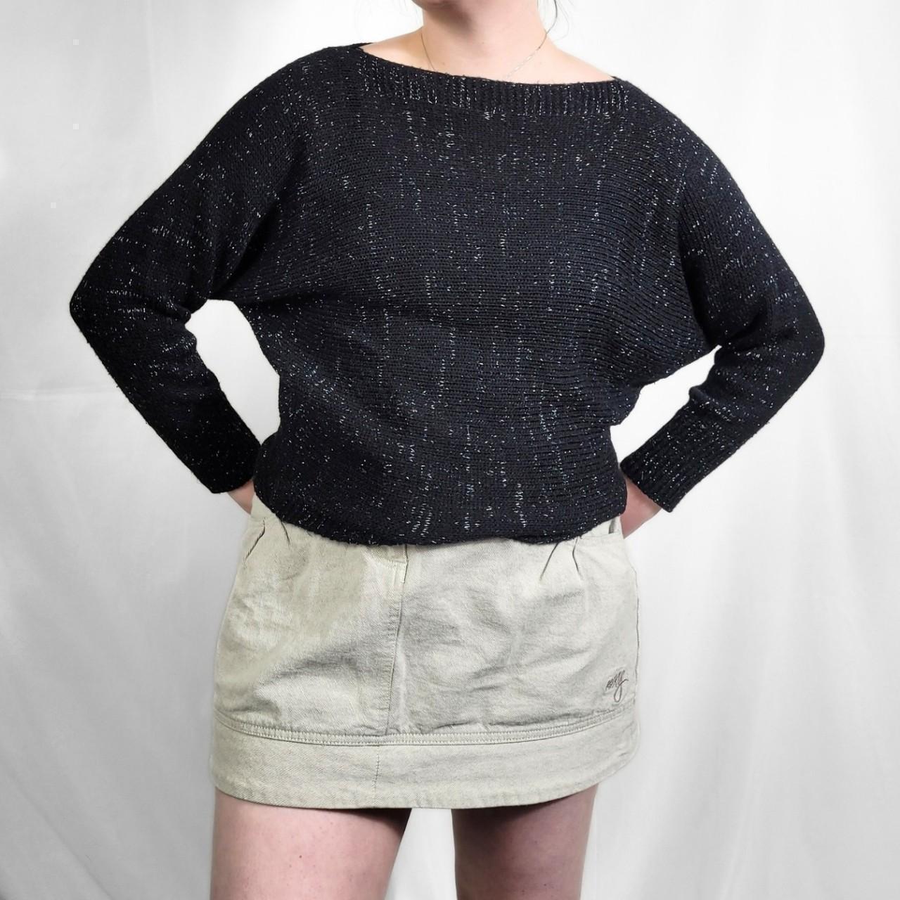 Vintage 90s Black Sparkly Knitted Jumper