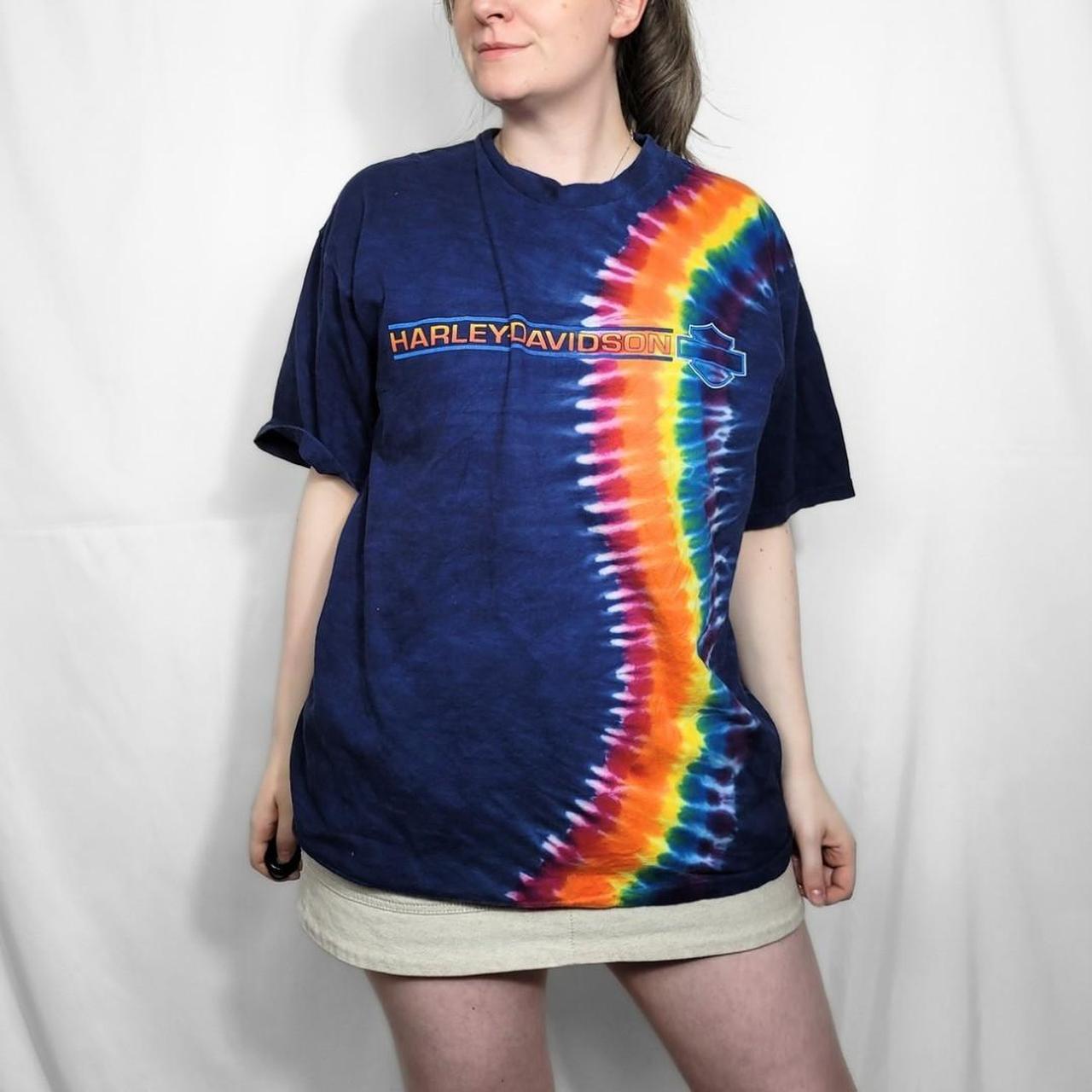 Vintage Y2K Harley Davidson Tie Dye Graphic Tee