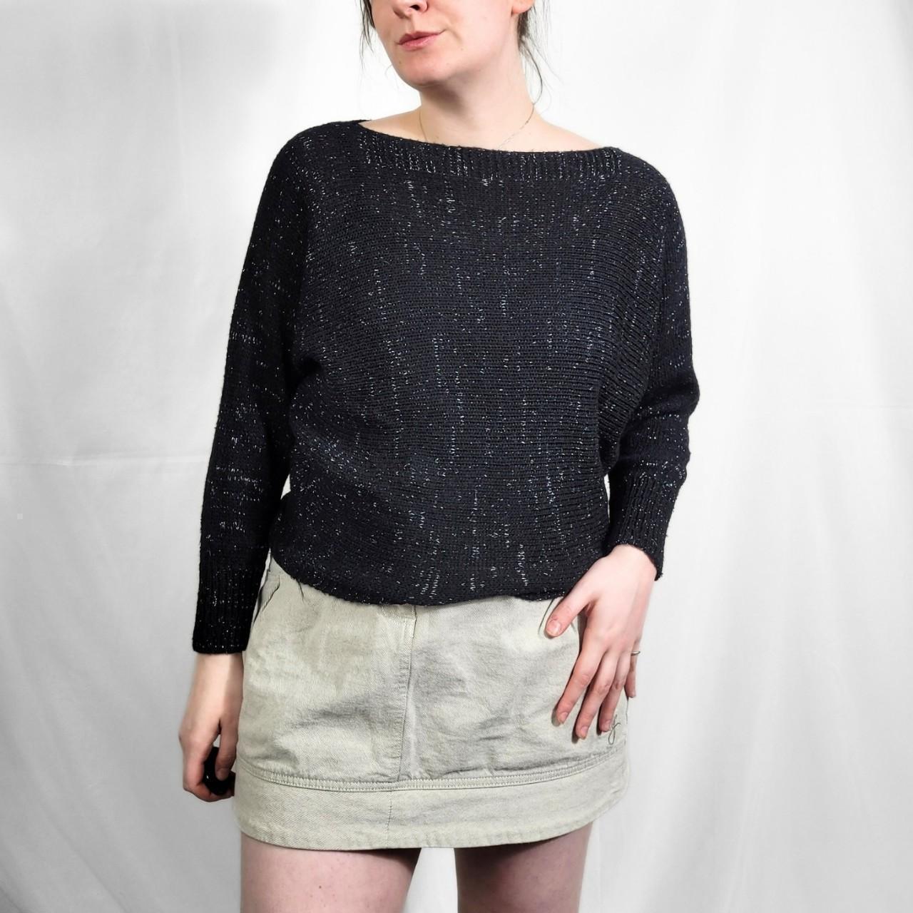 Vintage 90s Black Sparkly Knitted Jumper