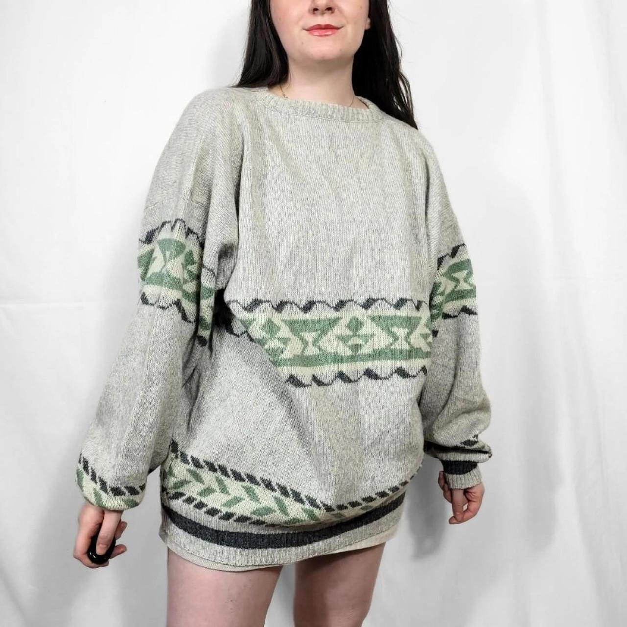 Vintage 80s Grunge Patterned Knitted Jumper