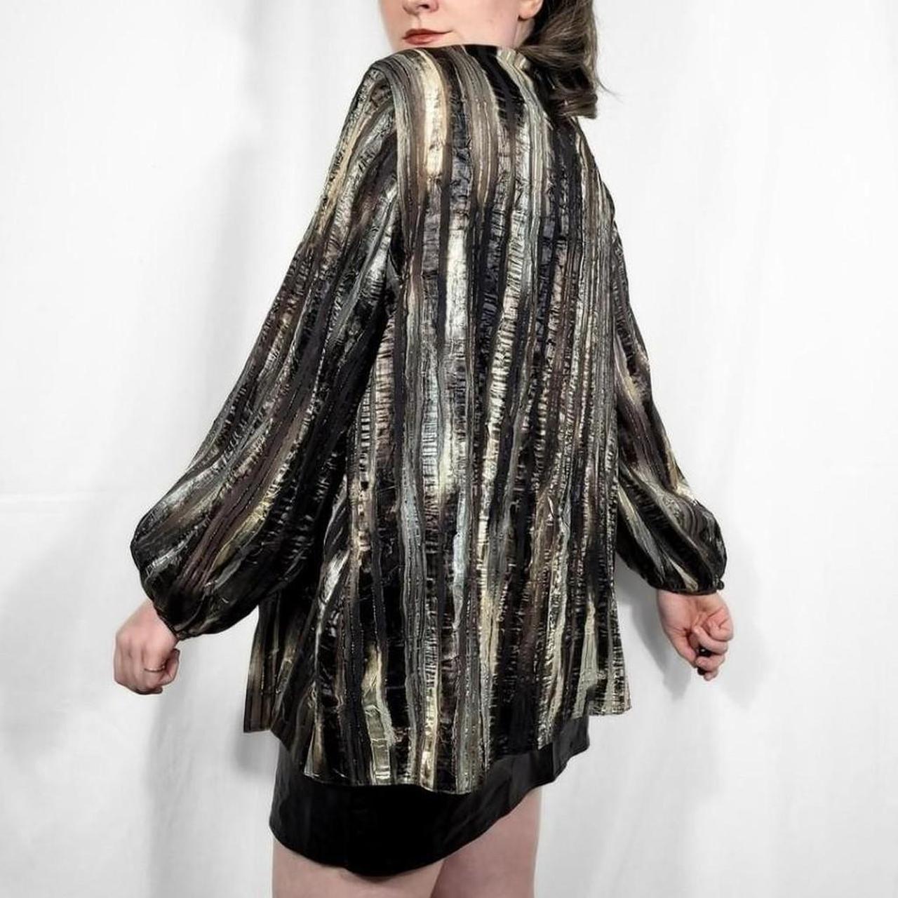 Vintage Y2K Brown Striped Bell Sleeve Jacket – Roman