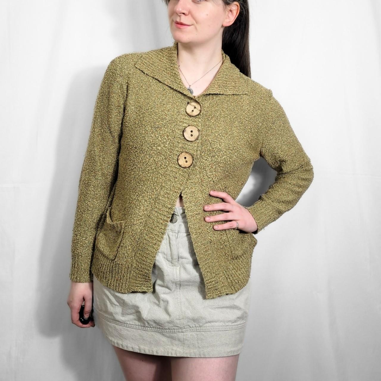 Y2K Khaki Green Knitted Jumper