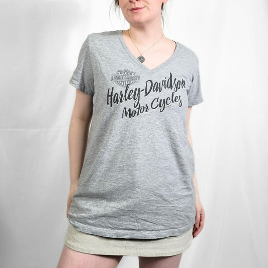 Vintage Y2K Harley Davidson Grey Graphic T Shirt
