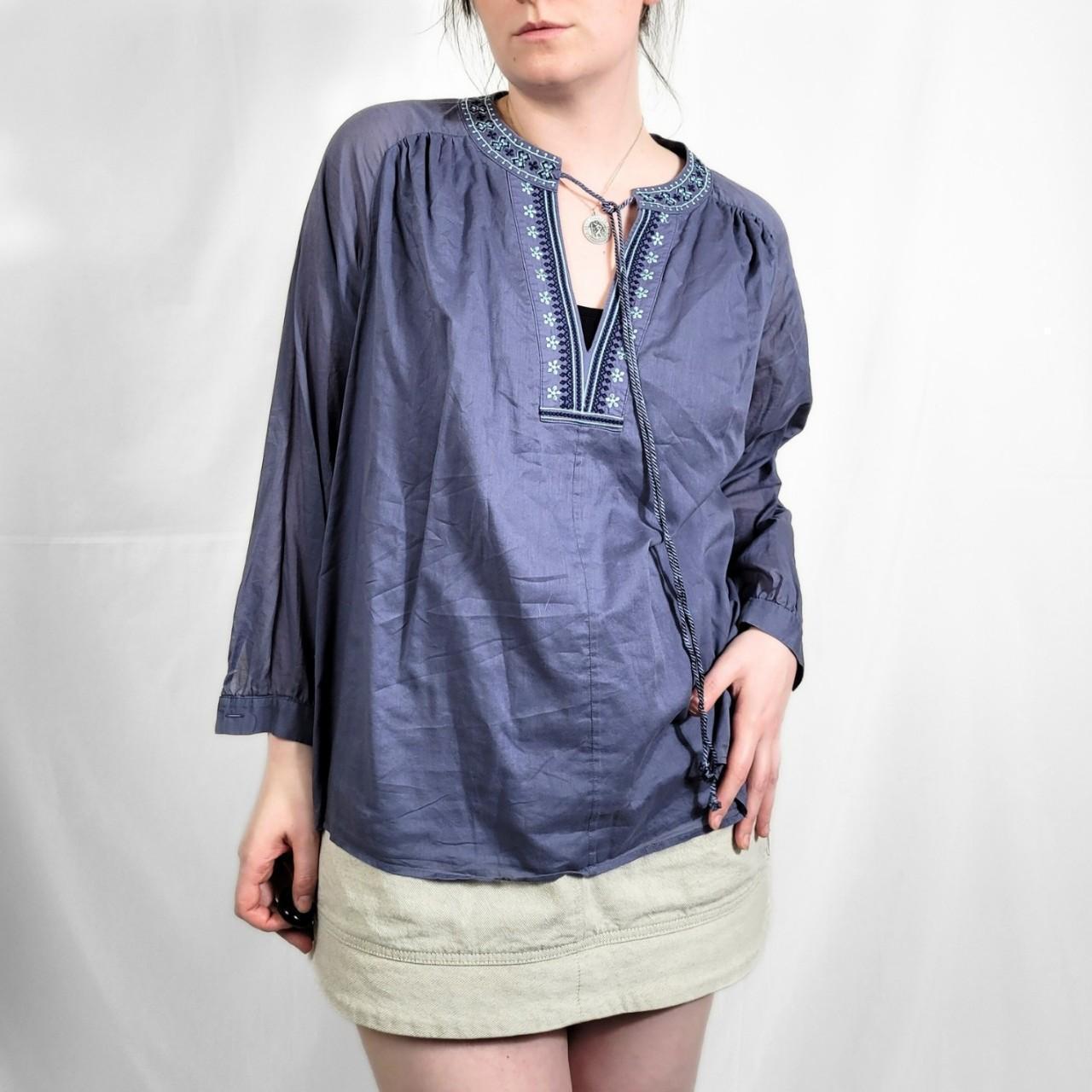 Vintage 90s Purple Floral Print Boho Top – Jaeger