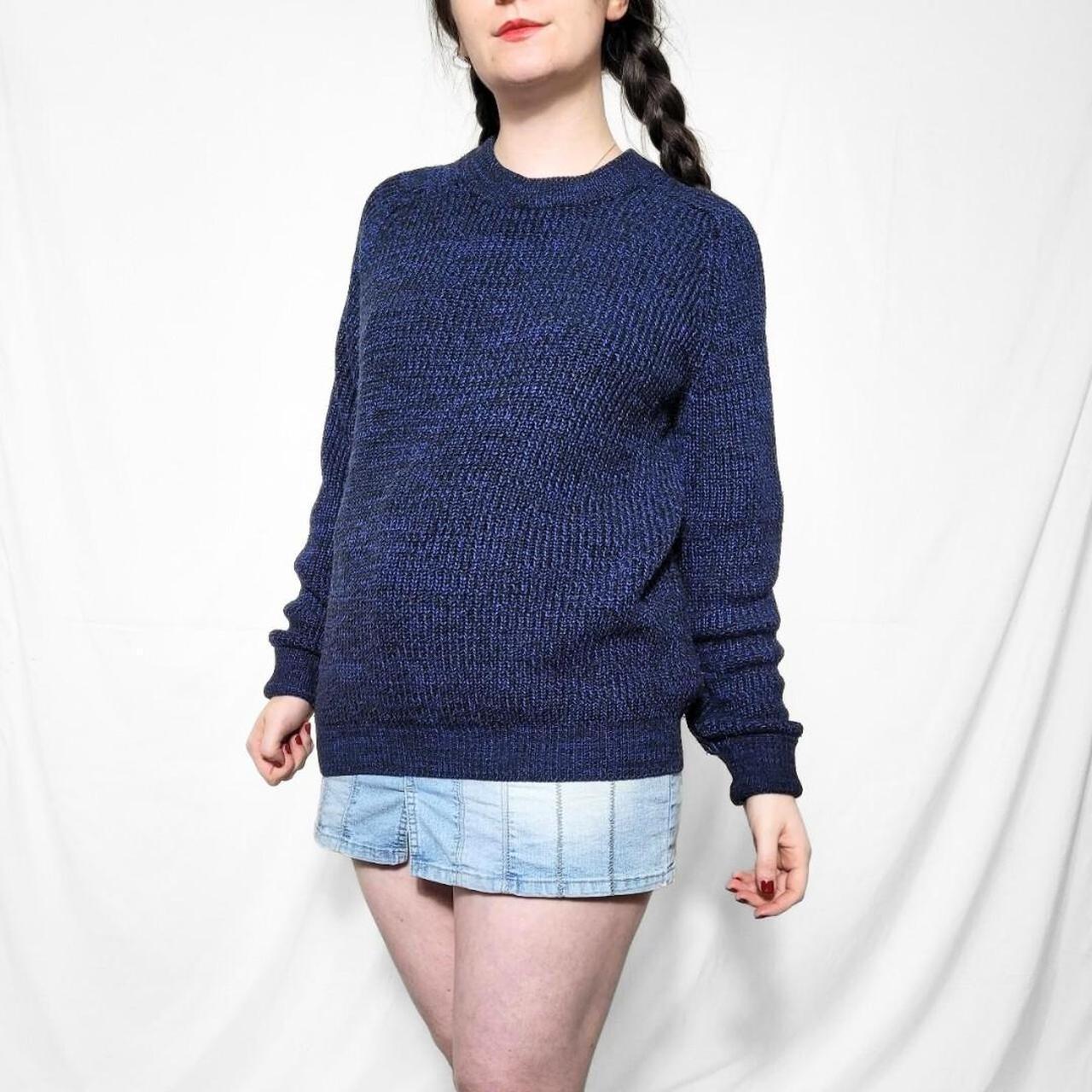 Vintage 90s Navy Blue Knitted Jumper - POP