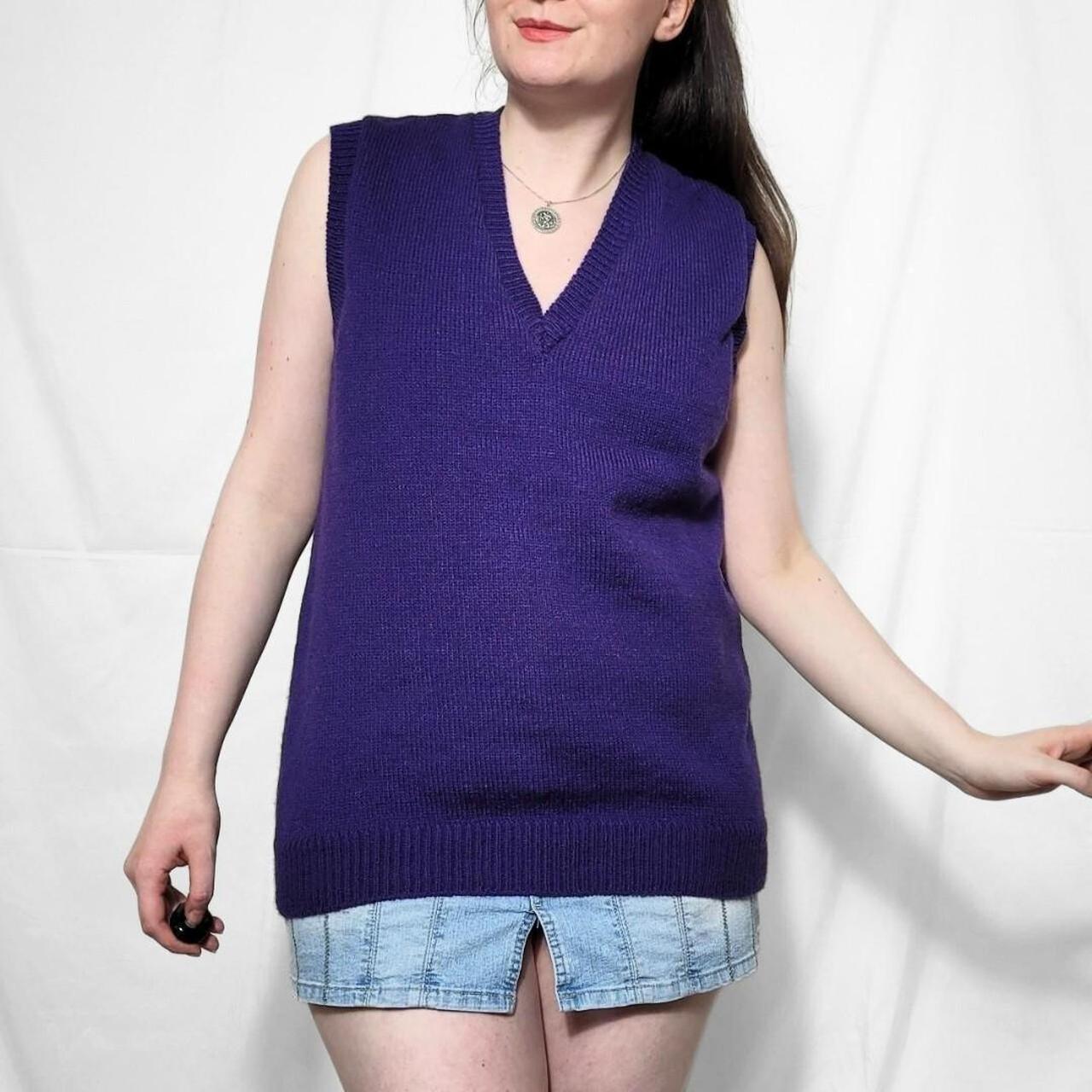 Vintage 90s Purple Knitted Sweater Vest