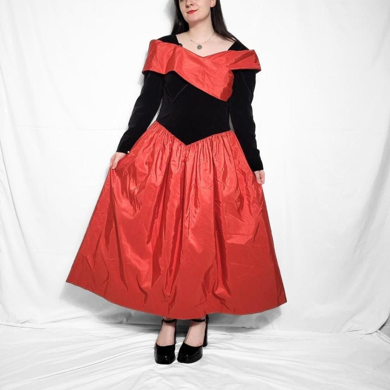Vintage 80s Long Sleeve Princess Maxi Dress