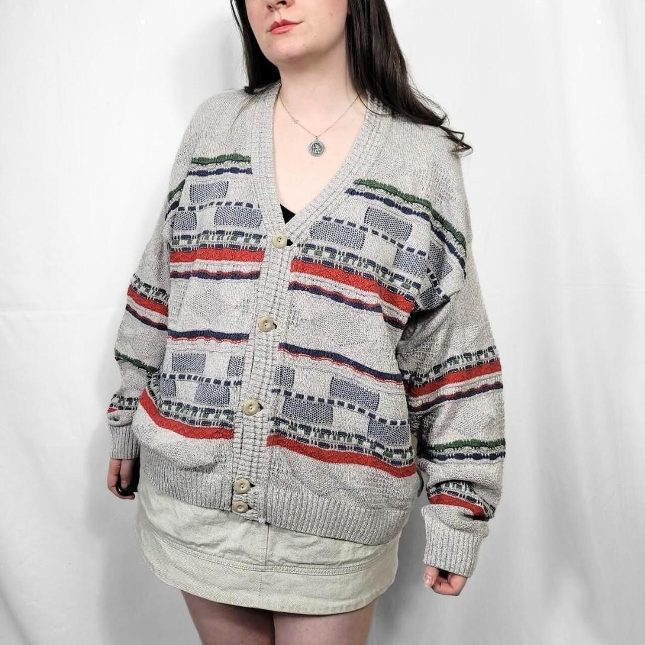 Vintage 90s Grunge Knit Cardigan Coogi Style