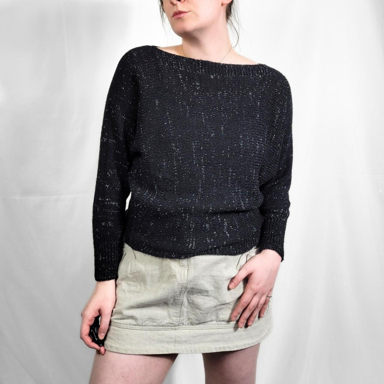 Vintage 90s Black Sparkly Knitted Jumper