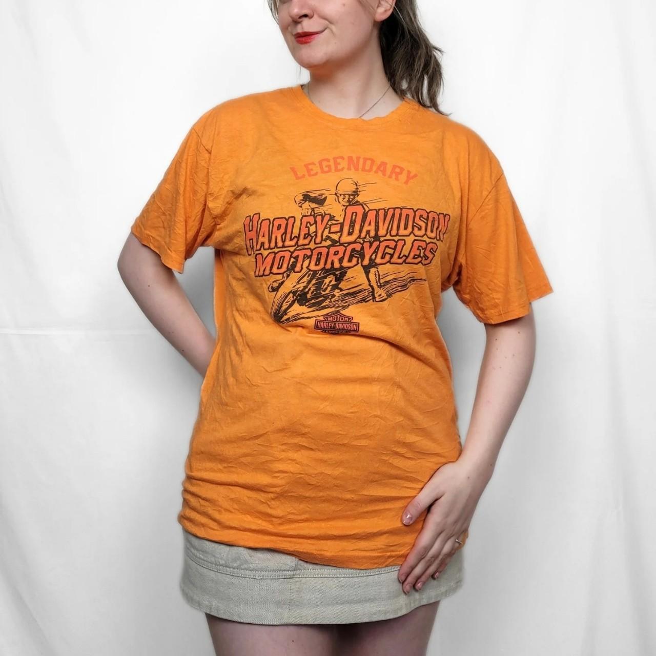 Vintage Harley Davidson Orange Graphic T-Shirt