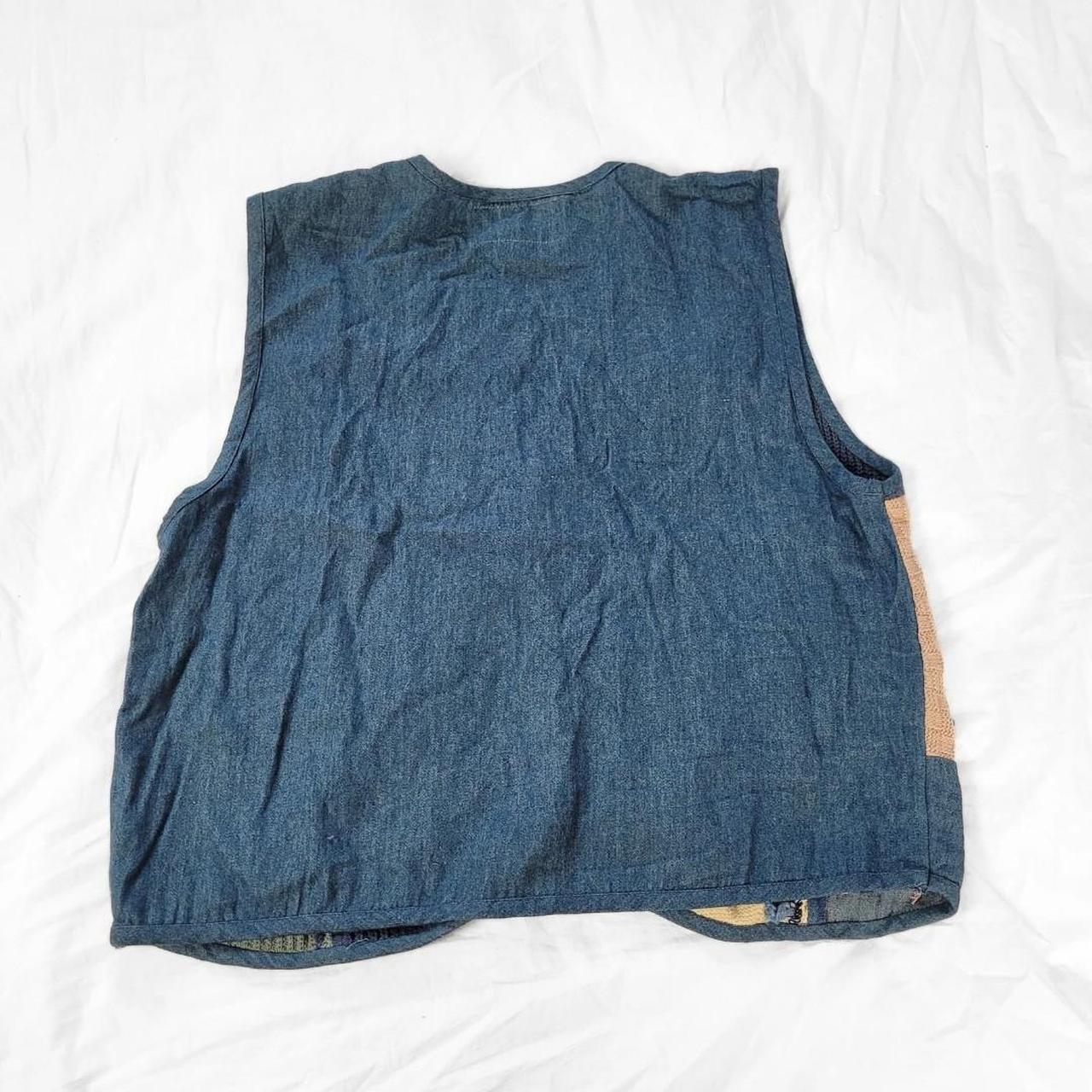 Vintage 90s Floral Patchwork Denim Waistcoat