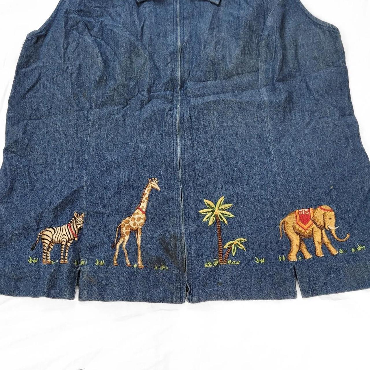 Vintage 90s Denim Zip-Up Safari Vest